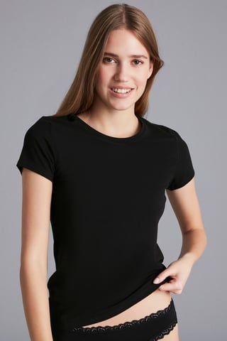 Damen Slim Fit Rundhalsausschnitt T-Shirt