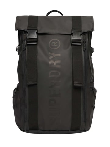 Superdry Tarp Roll Top Rucksack, Schwarz