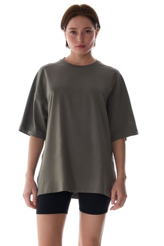 Übergrößen Langsames Baumwollmischung Rundhalsausschnitt T-Shirt