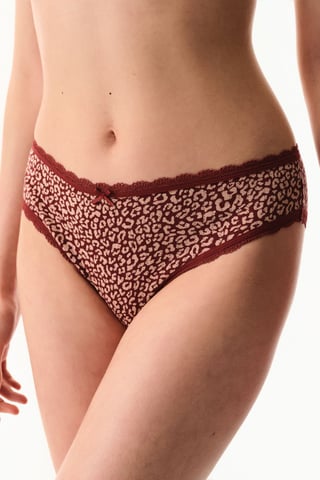 Baumwoll-Hipster-Slip mit Spitze