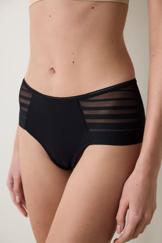 Gestreifte Mittelbund-Hipster-Unterhose