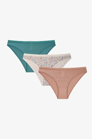 3er-Pack Baumwoll-Slips mit mittlerer Taille