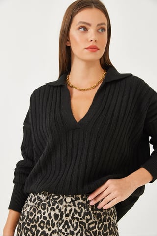 Lässiger V-Ausschnittpullover