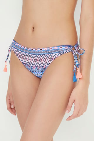 Niedrig-Taillierte Geometrische Bikinislips mit Knotenseitenteilen