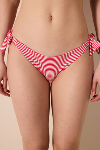 Gestreifte Low-Rise Brasilianische Bikini-Hosen