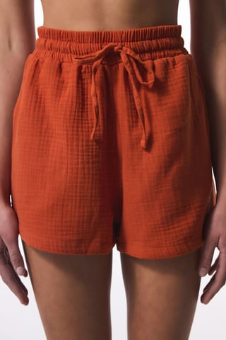 Baumwoll-Mini-Shorts mit Kordelzugbund