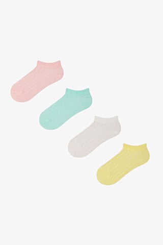 4er-Pack gerippte Crew-Socken