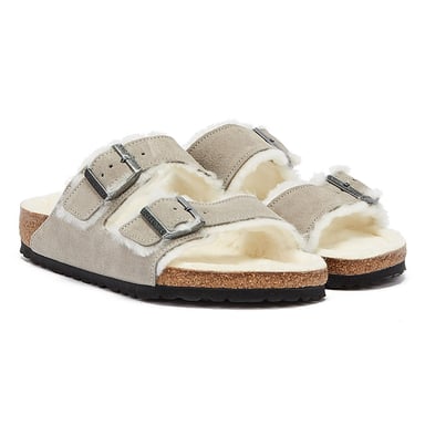 Birkenstock Arizona Shearling Stone Coin Sandals