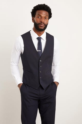 Slim Fit Navy Essential Waistcoat