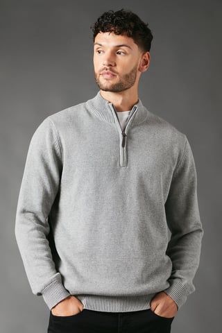 Premium Pure Cotton Half Zip Funnel Jumper