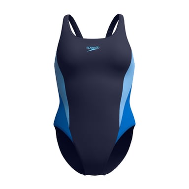 Speedo - "2.0" Badeanzug für Damen, Halboffener Rücken (Blau/Marine)