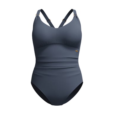 Speedo - Badeanzug für Damen, V-Ausschnitt, Gestaltgebend (Grau)