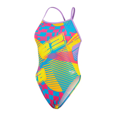Speedo - Badeanzug für Damen, Rundum bedruckt (Pink)