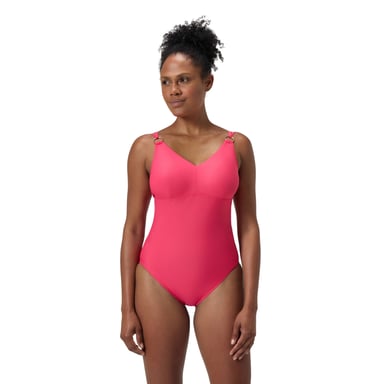 Speedo - Badeanzug für Damen, mit Trägern, Gestaltgebend (Pink)