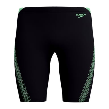 Speedo - "Hyperboom Splice" Jammer-Shorts für Herren, Logo (Schwarz/Grün)