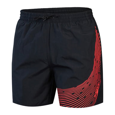Speedo - "Medley" Badeshorts für Herren, Logo (Schwarz/Rot)