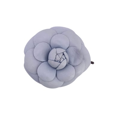 Chanel Vintage Lederbrosche Kamelie