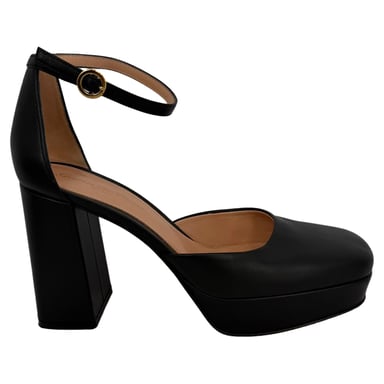 Gianvitto Rossi Basette Plateaupumps aus schwarzem Leder