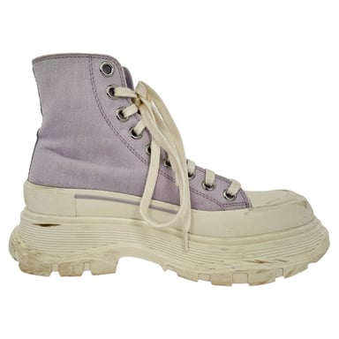 Alexander McQueen Tread Slick High-Top-Sneaker aus lila Baumwolle