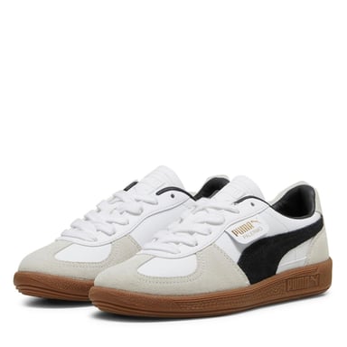 Puma - "Palermo" Klassisch Sneaker für Jungen, Leder, Flach (Weiß/Schwarz)