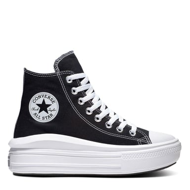 Converse - "Chuck Taylor" High Top Turnschuhe für Damen, Canvas, Plattform-Absatz (Schwarz/Weiß)
