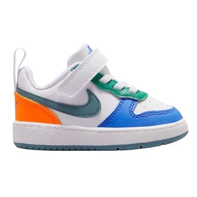 Nike - "Court Borough" Sneaker für Kinder, Leder (Weiß/Blau/Orange)