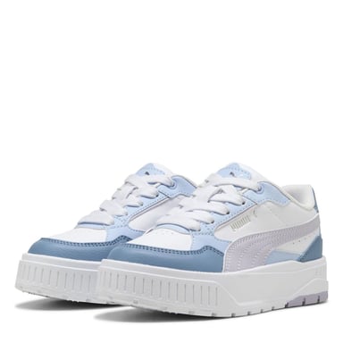 Puma - "Karmen II" Sneaker für Kinder, Leder, Plattform-Absatz (Weiß/Flieder)