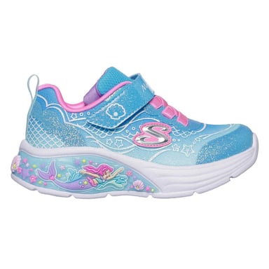 Skechers - Meerjungfrau Sneaker für Kinder, Leder, Aufleuchtend (Blau)