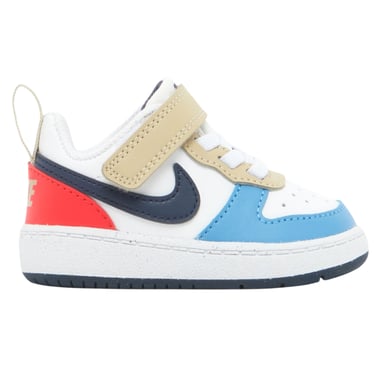 Nike - "Court Borough" Sneaker für Kinder, Leder (Weiß/Blau/Rot)