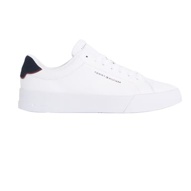 Tommy Hilfiger - "Pebble Grain Court" Sneaker für Herren, Leder (Weiß/Marine)