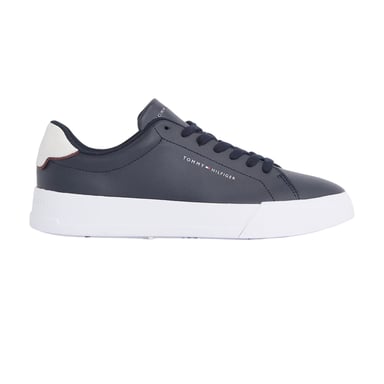 Tommy Hilfiger - "Pebble Grain Court" Sneaker für Herren, Leder (Marine/Weiß)