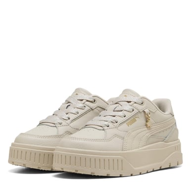 Puma - "Karmen II" Sneaker für Kinder, Leder, Plattform-Absatz (Silber)