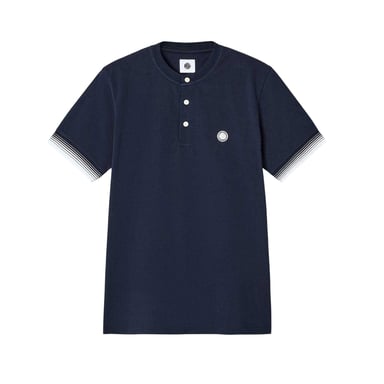 Pretty Green - T-Shirt für Herren, Henley-Kragen, Regulär (Marine)