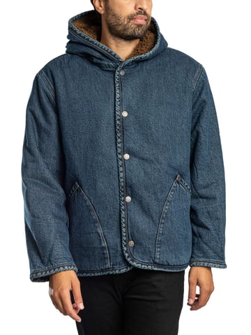 Levi's Deck-Kapuzen-Sherpa-Jacke, Blau