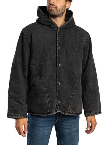 Levi's Deck-Kapuzen-Sherpa-Jacke, Schwarz