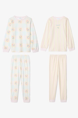 Optic Girls Knackiges Blumenmuster Langarm 2-Teiliges Pyjama-Set