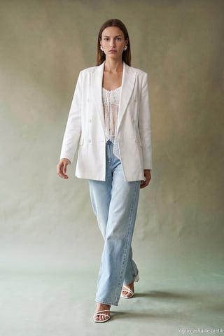 Tencel Baumwoll-Leinenjacke