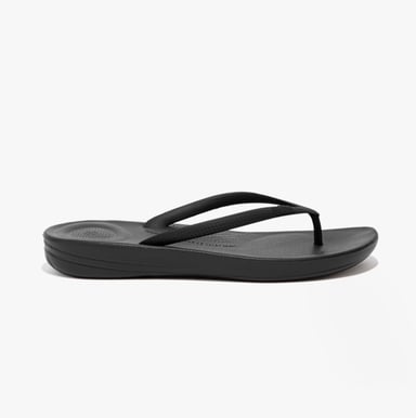 Fitflop Iqushion Damen Flip-Flop Ganz Schwarz