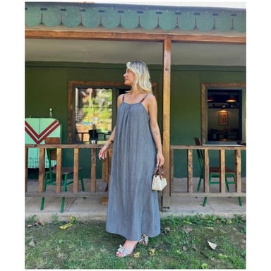Damen-Trägerkleid Anthrazit