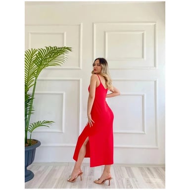 Rotes Damen-Trägerkleid