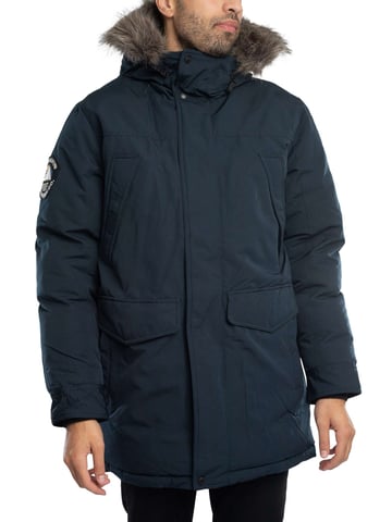 Superdry Everest Faux-Parka-Jacke, Blau