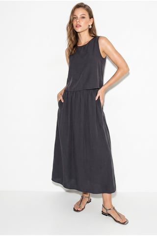 Ärmelloses Scoop-Neck Tanktop und Midrock-Set