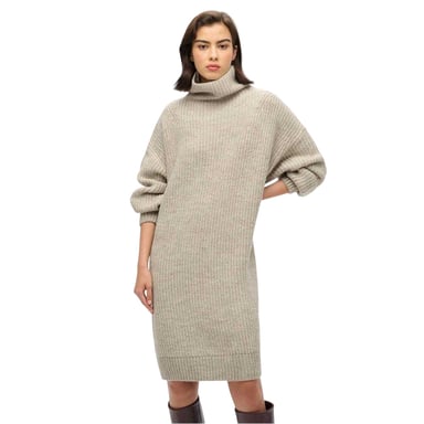 Superdry - Strickkleid für Damen, Rollkragen, Jerseyware (Hellgrau)