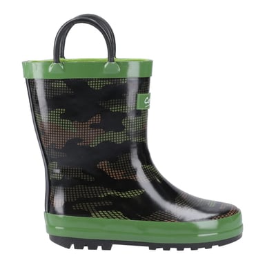 Cotswold - "Puddle" Tarnmuster Gummistiefel für Kinder (Grün/Schwarz)