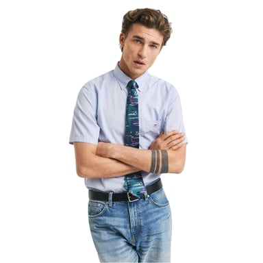 Gant - Hemd für Herren, Popelin, Klassisch, kurzärmlig (Hellblau)