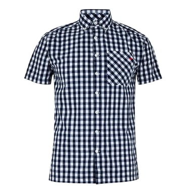 Lee Cooper - Hemd für Herren, kurzärmlig (Marine/Weiß)