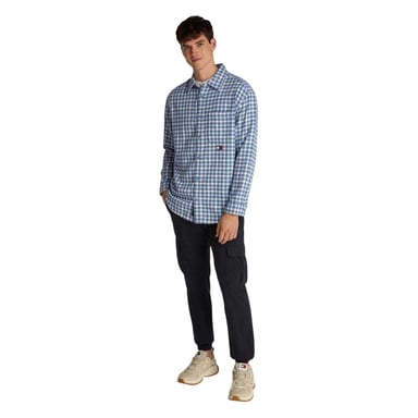 Tommy Jeans - Hemd für Herren, Tasche, Flanell (Blau)