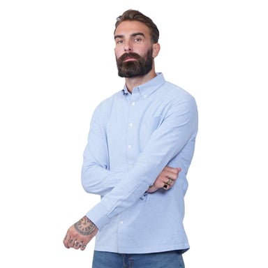 Firetrap - "Basic" Button-Down-Hemd für Herren, Oxford Baumwolle (Blau)