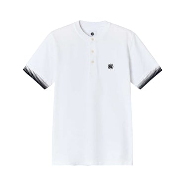 Pretty Green - T-Shirt für Herren, Henley-Kragen, Regulär (Weiß)