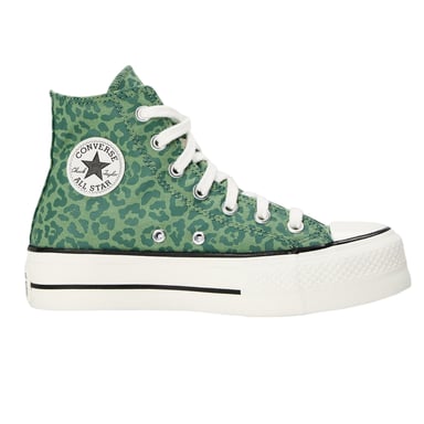 Converse - "All Star" Leo-Muster High Top Turnschuhe für Damen, Canvas, Plattform-Absatz (Grün)